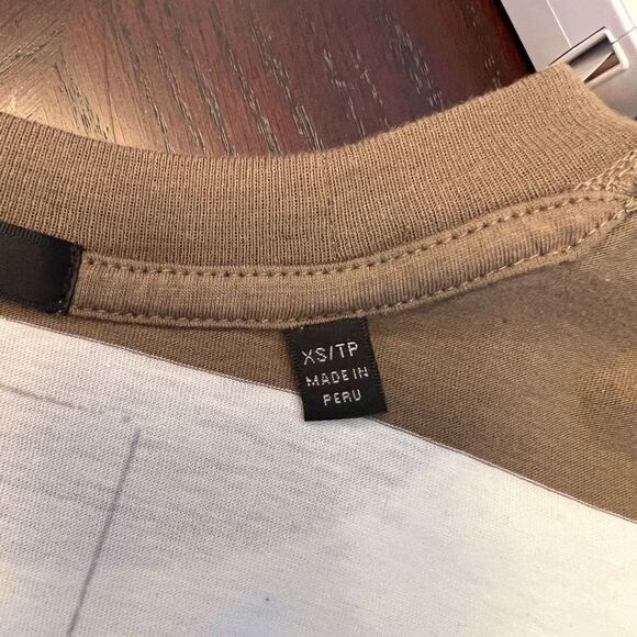 ATM Anthony Thomas Melillo Striped Classic Muscle Tee in Off White Gray Light Bl - Picture 7 of 7